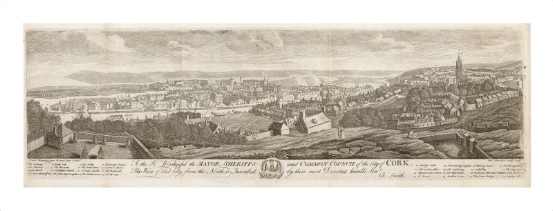 [Luckombe, Large Illustration of Cork City with Shandon in the 18th century: “To