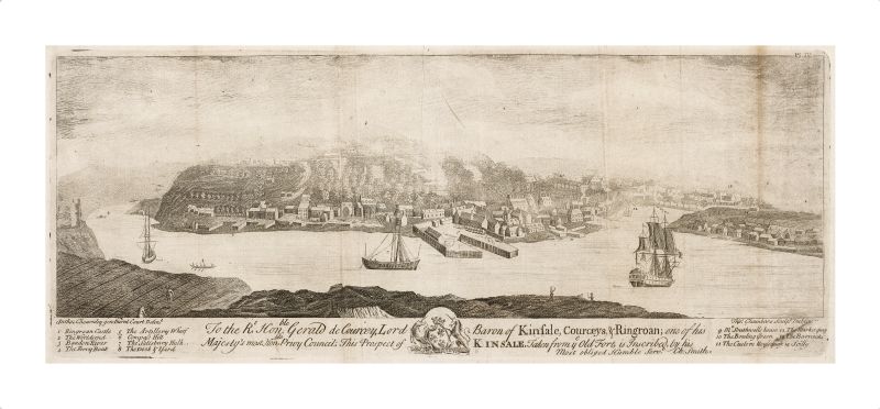 [Luckombe, Large Illustration of Kinsale and Kinsale Harbour in the 18th century