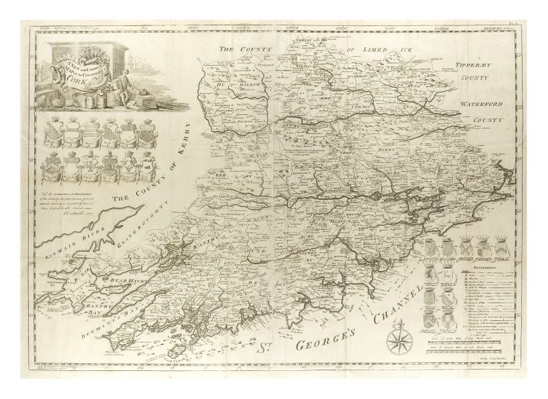 [Luckombe, Large Map of County Cork in the 18th century: “A New and Correct Map