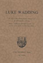 [Wadding, Luke Wadding - An address delivered at University College Cork on 27th October, 1957.