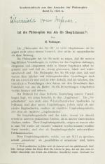 Vaihinger, Sammlung bedeutender Ausgaben des Philosophen Hans Vaihinger 