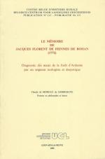 Gerbehaye, Le Mémoire de Jacques Florent de Fiennes de Bohan (1772)