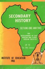 Institute of Education. Development of African Societies up to the Nineteenth Ce