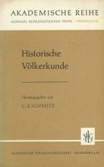 Schmitz, Historische Völkerkunde.