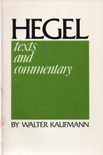 [Hegel, Hegel. Texts and Commentary.