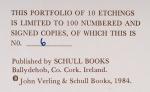 Somerville & Ross - Portfolio of ten (10) original, large Etchings by John Verli