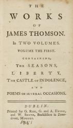 Thomson, The Works of James Thomson. Volume The First only [of Two].