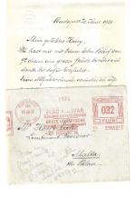 Manuscript Letter Signed (MLS) from Sir Harry Luke's Great Uncle Vilmos.