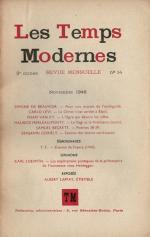 Les Temps Modernes [Modern Times]. Revue Mensuelle. 2e année - No. 14 (Novembre 1946).