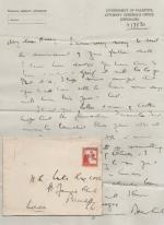 Manuscript Letter Signed (MLS) / Autographed Letter Signed (ALS) addressed to Harry Luke by Norman Bentwich