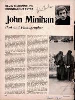 [Minihan, Newspaper-clipping of a very early article about "John Minihan - Poet and Photographer"