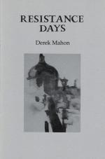[Minihan, "Resistance Days" A Book of Poetry with the printed dedication by Derek Mahon "For John Minihan"