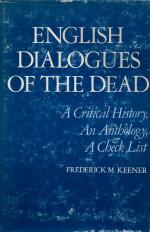 Keener, English Dialogues of the Dead - A Critical History, An Anthology, and A 