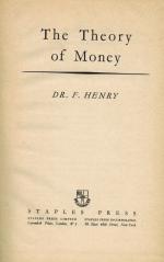 Henry, The Theory of Money.