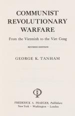 Tanham, Communist Revolutionary Warfare: From the Vietminh to the Viet Cong.