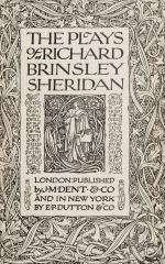 Rhys, The Plays of Richard Brinsley Sheridan.