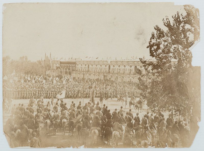 Naser al-Din Shah Qajar [Nassereddin Shah Qajar, Two vintage photographs of the visit of the Shah to England in 1873.