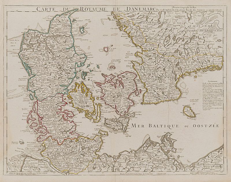 De l'Isle, Carte du Royaume de Danemarc.