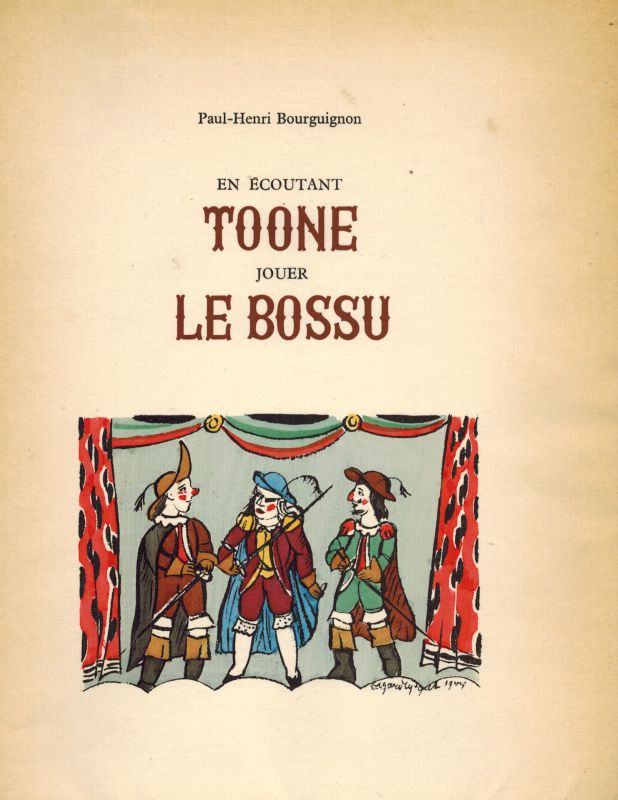 En Écoutant Toone jouer le Bossu. Illustrations D'Edgard Tytgat.