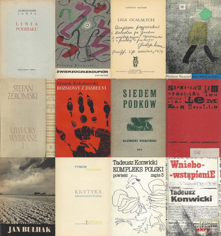 Collection of 12 rare publications of polish 20th century literature. Some publications printed in exile
