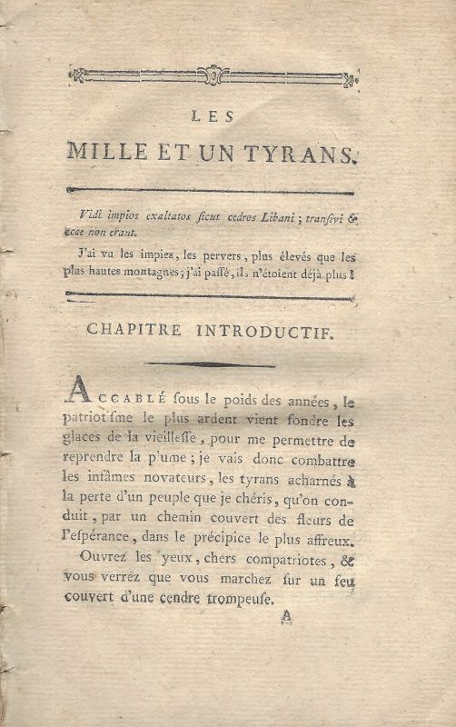 Anonymus. Les Mille et un Tyrans.