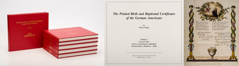 Klaus Stopp - The printed birth and baptismal certificates of the German Americans [Pennsylvania Germans]