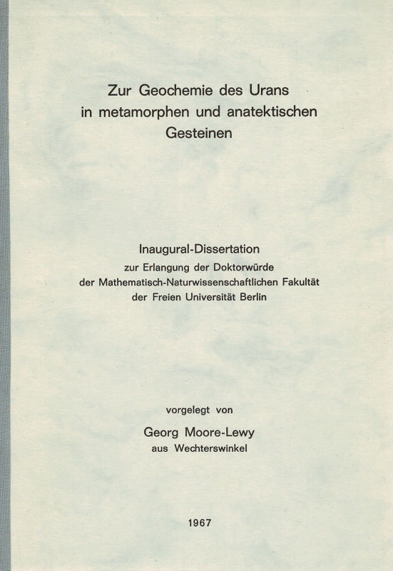 [Naylor, Zur Geochemie des Urans in metamorphen und anatektischen Gesteinen.