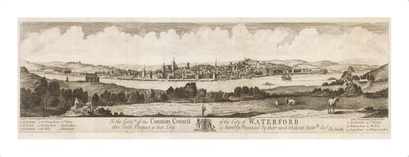 [Luckombe, Large Illustration [Panoramic Engraving] of Waterford City in the 18t