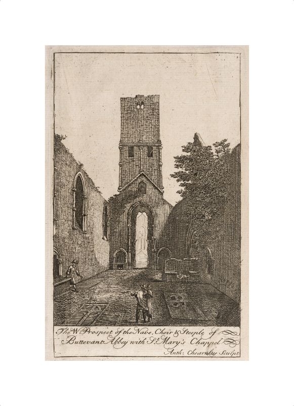 Chearnley / Smith / Luckombe - [Luckombe, The West Prospect of the Nave, Choir & Steeple of Buttevant Abbey with St.Mary's Chappel [sic].