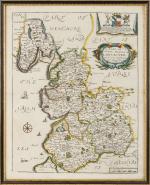 Blome, A Mapp Of Ye County Palatine Of Lancaster [Lancashire with Liverpool and the Mersey to the South