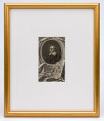 Original copper engraving portrait of english physician William Harvey