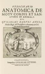 Original copper engraving portrait of english physician William Harvey