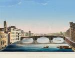 Collection of six stunning, early 19th-century gouache-aquatints of Florence and