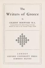 Norwood, The Writers of Greece.