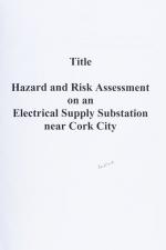 McCarthy, Hazard and Risk Assessment on an Electrical Supply Substation near Cor