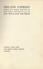 Watson, Ireland Unfreed - Poems and Verses written in the early months of 1921.