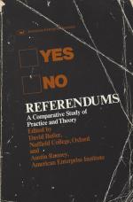 Butler, Referendums. A comparative study of practice and theory.