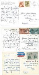 Collection of 118 manuscript postcards, sent by friends, colleagues and lovers t