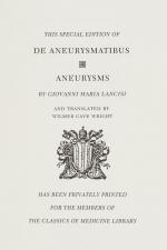 Lancisi, De Aneurysmatibus Aneurysms.