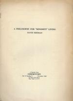 Riesman, A Philosophy for "Minority" Living.