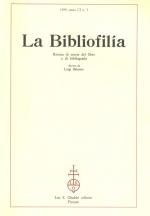 Balsamo, La Bibliofilia - Rivista di storia del libro e di bibliografia