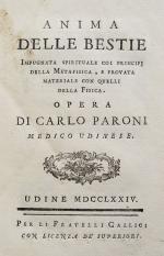 Paroni, Animma Delle Bestie: Impugnata Spirituale Coi Principj Della Metafisica 