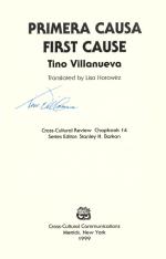 Villanueva, Primera Causa; First Cause.