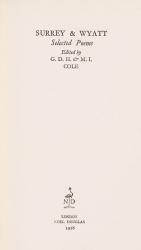 [Howard, Henry / Wyatt, Thomas] Cole, Surrey &amp; Wyatt ; Selected Poems.