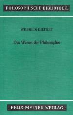 Dilthey, Das Wesen der Philosophie.
