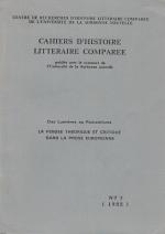 Centre de Recherches d'Histoire Litterarire Comparee