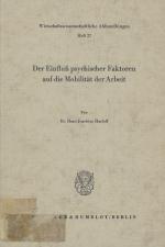 Harloff, Der Einfluß psychischer Faktoren auf die Mobilität der Arbeit.