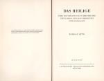 Rudolf Otto – Das Heilige [Widmungsexemplar / Monogrammiert]