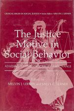 Lerner, The Justice Motive in Social Behavior