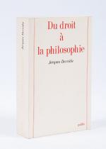 Derrida, Du Droit á la philosophie. [Envoi autographe signé de Jacques Derrida].